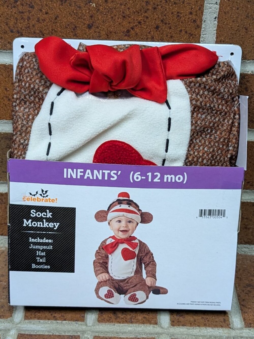 Celebrate! Sock Monkey Infant Costume - 6-12 months - NIP
